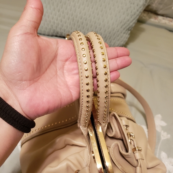 VERSACE Leather Studded Handle Bag - Picture 6 of 12